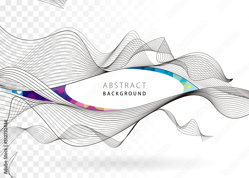 Aufkleber Wavy black and white lines pattern abstract background.