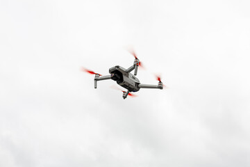 drone flying in white backgrownd