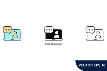 online consultation icons  symbol vector elements for infographic web