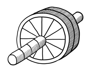 VECTOR ILLUSTRATION OF A ROLLER PRESS ISOLATED ON A WHITE BACKGROUND. DOODLE DRAWING BY HAND