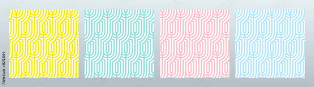 Fototapete background pattern seamless circle line abstract colorful pastel colors. summer background design se