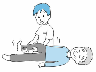 リハビリとマッサージのイラスト