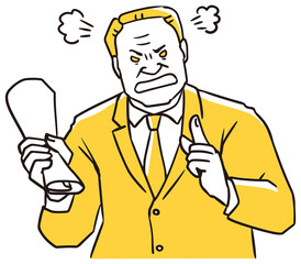 怒る中年ビジネスマン