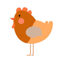 Brown hen with gray wing