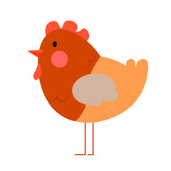 Brown hen with gray wing