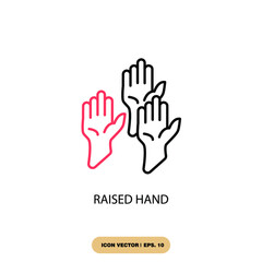 raised hand icons  symbol vector elements for infographic web