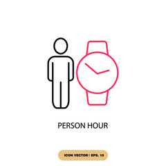 person hour icons  symbol vector elements for infographic web