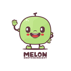 melon fruit cartoon. fresh fruit vector illustration