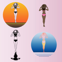 Woman on Summer Vacation Logotype.