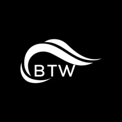 Fotobehang BTW letter logo. BTW best black ground vector image. BTW letter logo design for entrepreneur and business.  © image