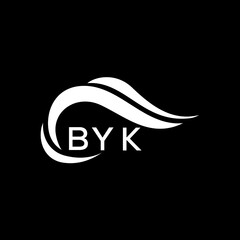 BYK letter logo. BYK best black ground vector image. BYK letter logo design for entrepreneur and business - obrazy, fototapety, plakaty