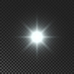 White glowing sparkling star