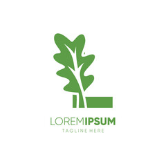 Letter L Initial Oak Leaf Tree Logo Design Vector Icon Graphic Emblem Illustration