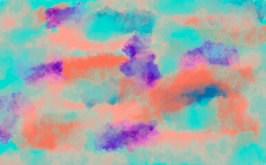 Fototapeta na wymiar turquoise purple orange. Watercolor texture and creative gradients of liquid paint