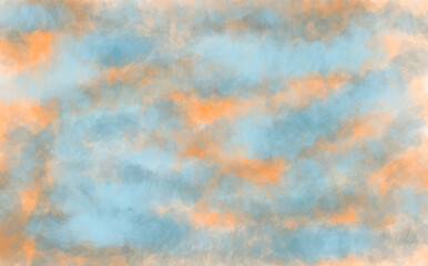 Abstract art blue and orange background with liquid texture
