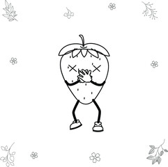 character srawberi fruit doodle