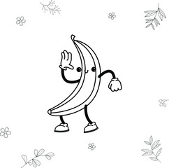 doodle traditional illustration banana