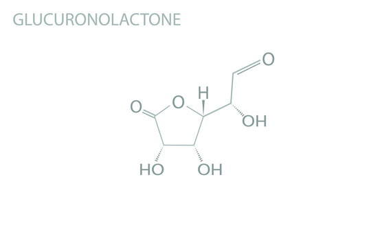 Glucuronolactone molecular skeletal chemical formula.	
