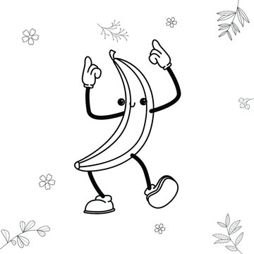 traditional cantoon illustration, doodle fruit