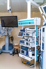 Comfortable room for healthcare treatment. Emergency modern hospital ward.