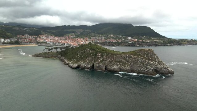 Lekeitio and san nicolas island from the air