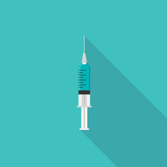 Syringe icon. Flat illustration of a vector syringe icon.