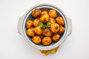 Homemade Roasted Bombay potatoes. Pan fried little baby potatoes or aloo with jeera seeds and...