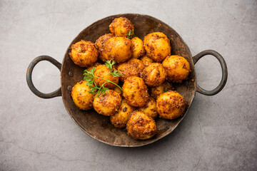 Homemade Roasted Bombay potatoes. Pan fried little baby potatoes or aloo with jeera seeds and...