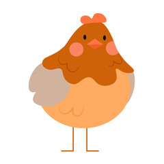Cute orange and brown hen