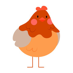 Cute orange and brown hen
