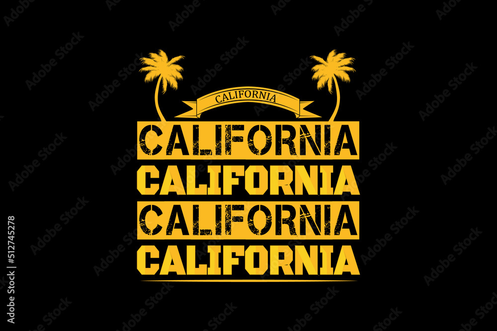 Wall mural california retro vintage landscape design