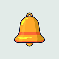 Golden bell vector icon drawing art.