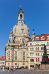Fototapeta na wymiar Historic Frauenkirche church at the Neumarkt square in Dresden, Germany