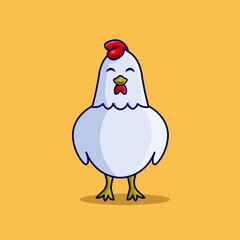 an happy chicken illustration drawing art