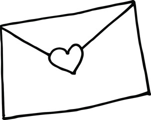 envelope with heart on a white background