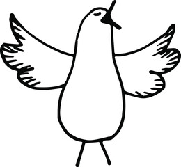 singing bird on a white background