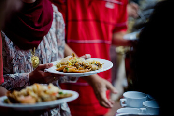 buffet food, catering food party at restaurant