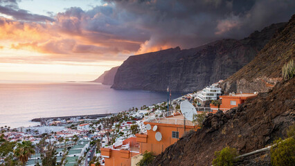amazing sunset over Los Gigantes  Tenerife