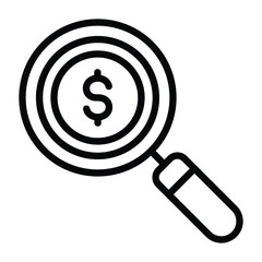 Dollar Find Vector icon which is suitable for commercial work and easily modify or edit it

