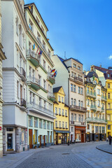 Fototapeta na wymiar Street in Karlovy Vary, Czech republic