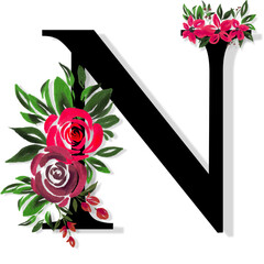 Floral Letter N