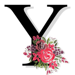 Floral Letter Y