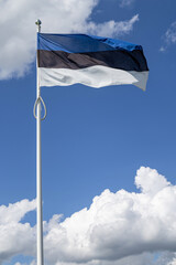 flag of Estonia flying in the wind