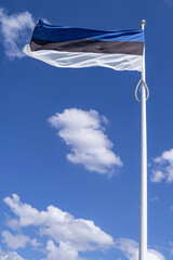 flag of Estonia flying in the wind