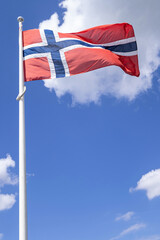 flag of Norway flying in the wind