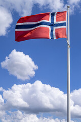 flag of Norway flying in the wind