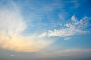 sunset over the clouds