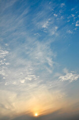 sunset over the clouds