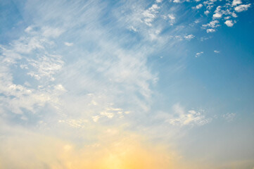 sunset over the clouds