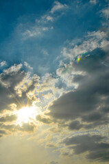 sunset over the clouds